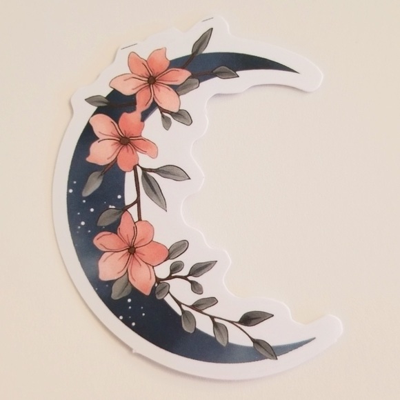 10/$10 Moon & Flowers Sticker - Picture 1 of 1
